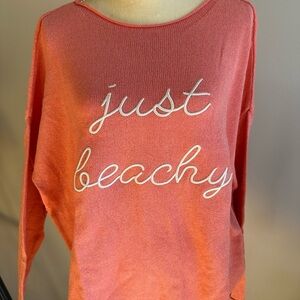 Just Beachy Coral Sweater